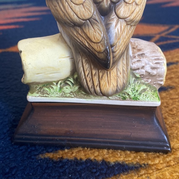 VTG Japanese Owl on Log with Mushrooms. Ceramic. No Chips. 5” x 7.5” - Picture 6 of 10